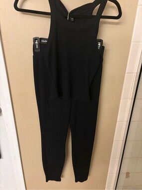 Express Black Ribbed Tank & Leggings  XS